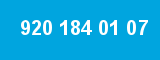 920 184 01 07 920 184 01 07